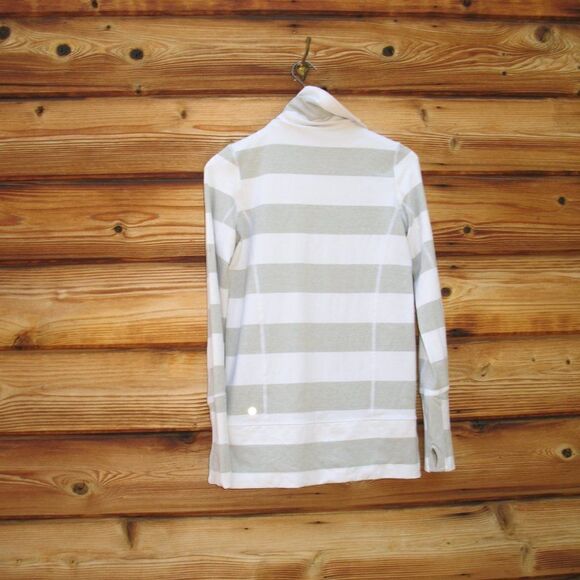 Lululemon In Stride Jacket Brushed White Silver Spoon Wide Bold Multi Stripe - Picture 9 of 12